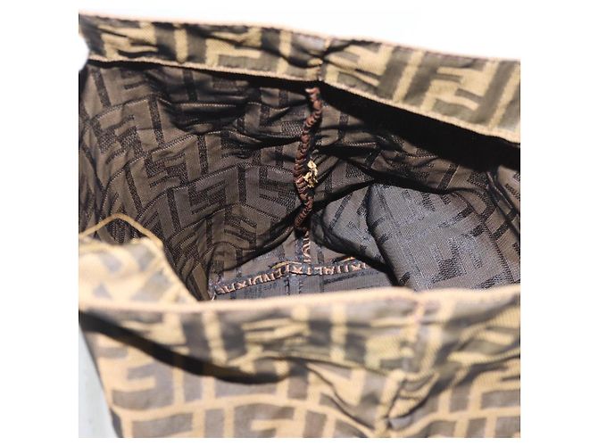 Borsa Tote FENDI Zucca Canvas Nero Marrone Auth bs35018 - vista 21