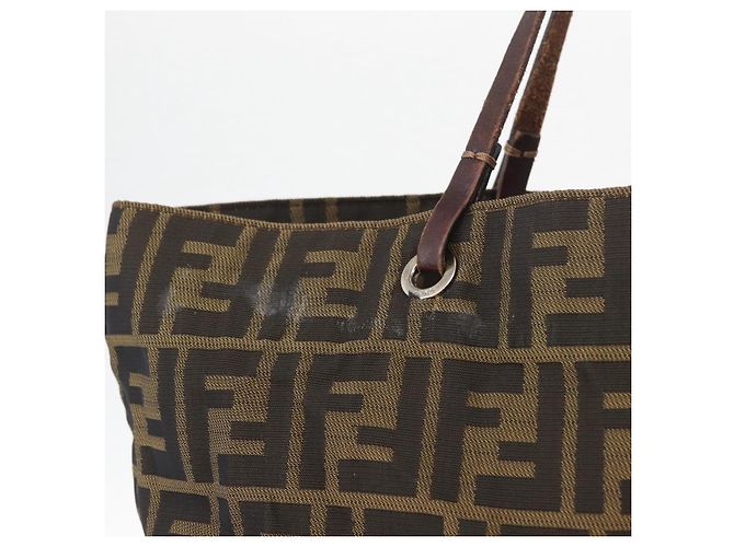 Borsa Tote FENDI Zucca Canvas Nero Marrone Auth bs35018 - vista 3