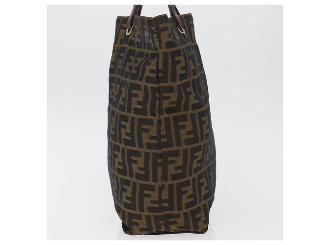 Borsa Tote FENDI Zucca Canvas Nero Marrone Auth bs35018 - vista 4
