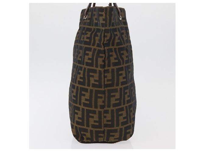 Borsa Tote FENDI Zucca Canvas Nero Marrone Auth bs35018 - vista 6
