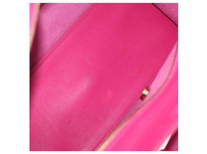 SAINT LAURENT Petit Cabas Hand Bag Leather 2way Pink Gold Auth 178276A Rosa D'oro - vista 11