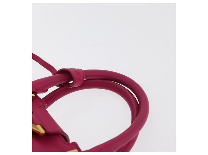 SAINT LAURENT Petit Cabas Hand Bag Leather 2way Pink Gold Auth 178276A Rosa D'oro - vista 14