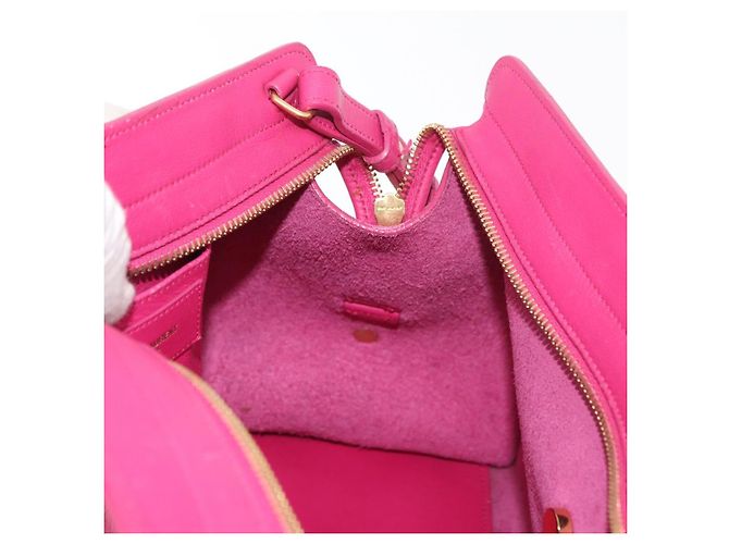 SAINT LAURENT Petit Cabas Hand Bag Leather 2way Pink Gold Auth 178276A Rosa D'oro - vista 22