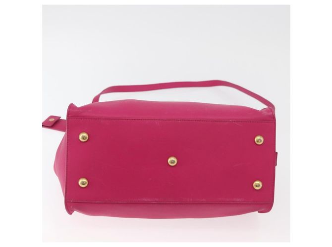 SAINT LAURENT Petit Cabas Hand Bag Leather 2way Pink Gold Auth 178276A Rosa D'oro - vista 5