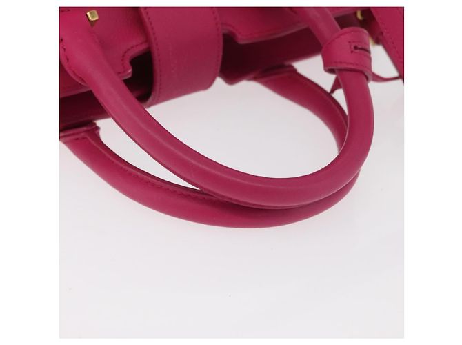 SAINT LAURENT Petit Cabas Hand Bag Leather 2way Pink Gold Auth 178276A Rosa D'oro - vista 7