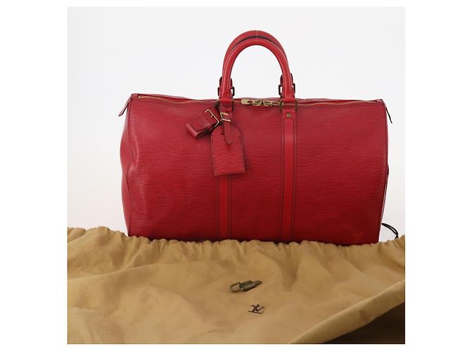 LOUIS VUITTON Epi Keepall 45 Boston Bag Rosso M42977 LV Auth YKZ1535A - vista 12