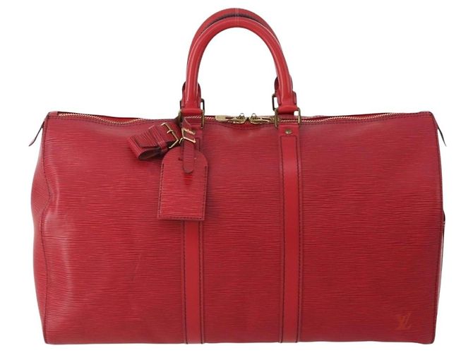 LOUIS VUITTON Epi Keepall 45 Boston Bag Rosso M42977 LV Auth YKZ1535A - vista 13