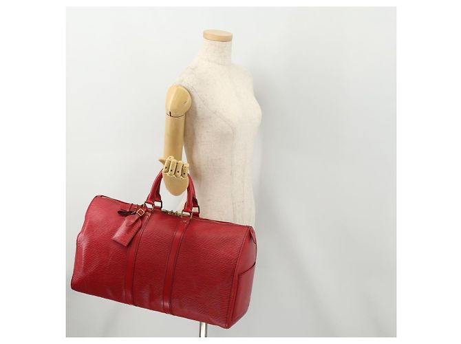 LOUIS VUITTON Epi Keepall 45 Boston Bag Rosso M42977 LV Auth YKZ1535A - vista 24