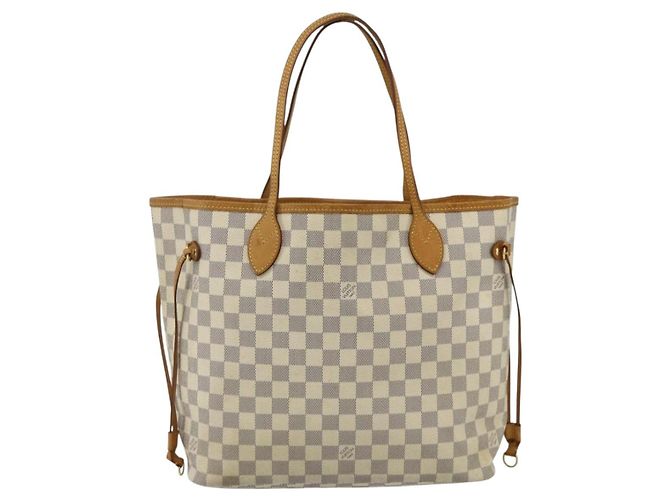 LOUIS VUITTON Borsa Tote Damier Azur Neverfull MM N41605 LV Auth 177246 - vista 13