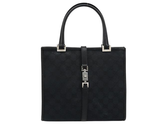 Borsa GUCCI GG Canvas Jackie Nera Argento 002 1065 Auth 176994 Nero - vista 13