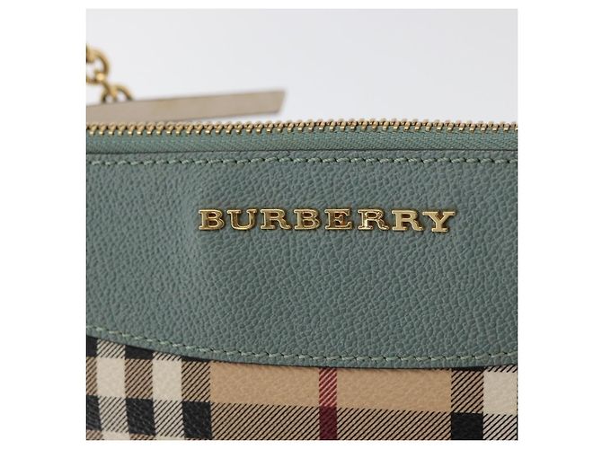 Borsa a tracolla BURBERRY Nova Check in PVC Beige Oro Auth 178990A D'oro - vista 18