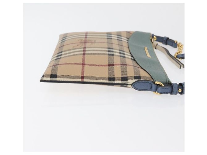 Borsa a tracolla BURBERRY Nova Check in PVC Beige Oro Auth 178990A D'oro - vista 3