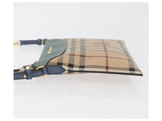 Borsa a tracolla BURBERRY Nova Check in PVC Beige Oro Auth 178990A D'oro - vista 4