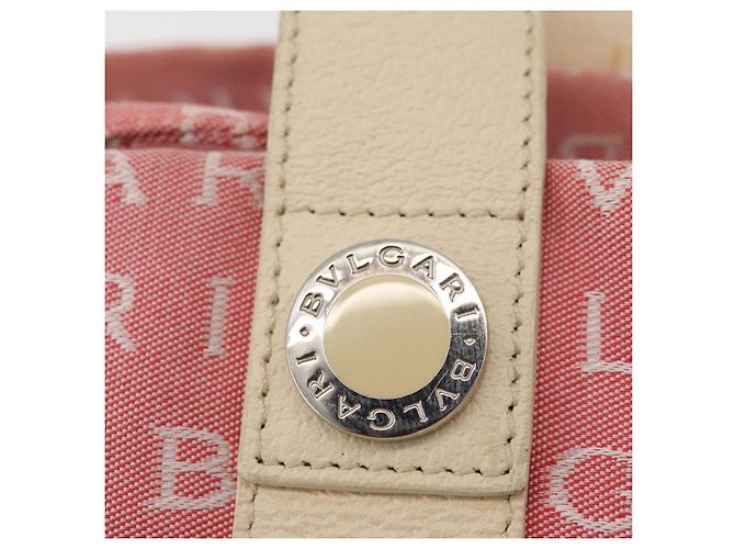 Bulgari Borsa BVLGARI Logo Mania Canvas Rosa Argento Auth 178503A - vista 10