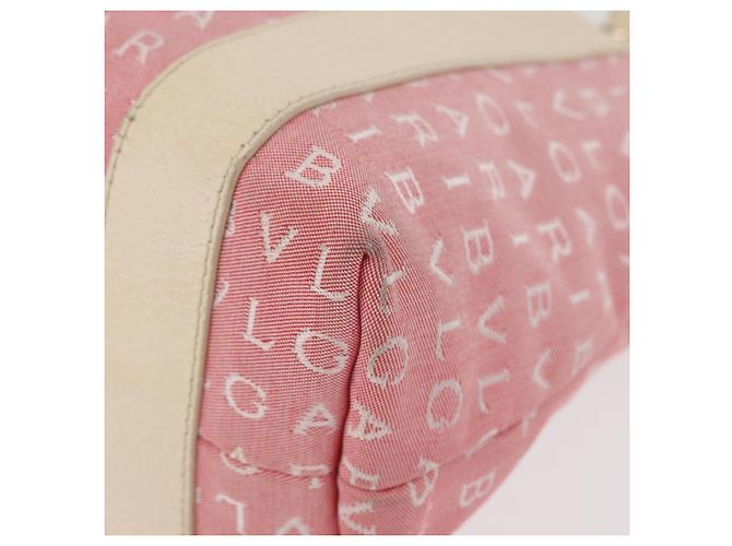 Bulgari Borsa BVLGARI Logo Mania Canvas Rosa Argento Auth 178503A - vista 14