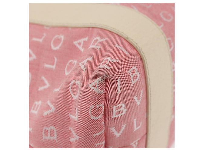 Bulgari Borsa BVLGARI Logo Mania Canvas Rosa Argento Auth 178503A - vista 15