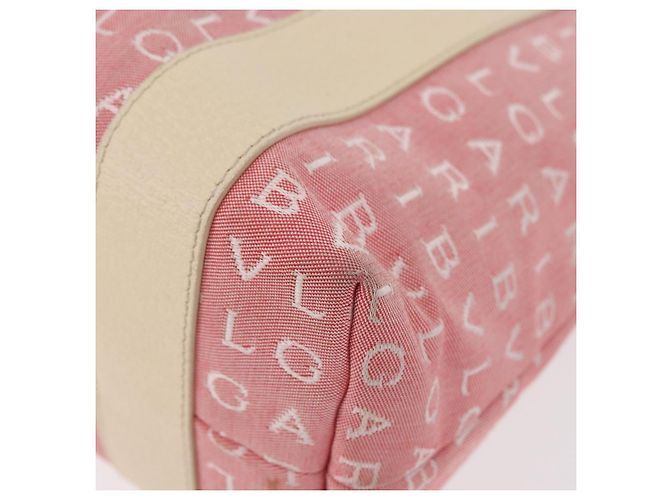 Bulgari Borsa BVLGARI Logo Mania Canvas Rosa Argento Auth 178503A - vista 16