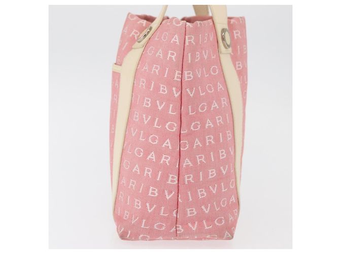 Bulgari Borsa BVLGARI Logo Mania Canvas Rosa Argento Auth 178503A - vista 3