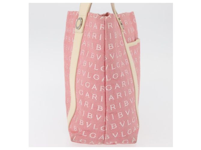Bulgari Borsa BVLGARI Logo Mania Canvas Rosa Argento Auth 178503A - vista 4