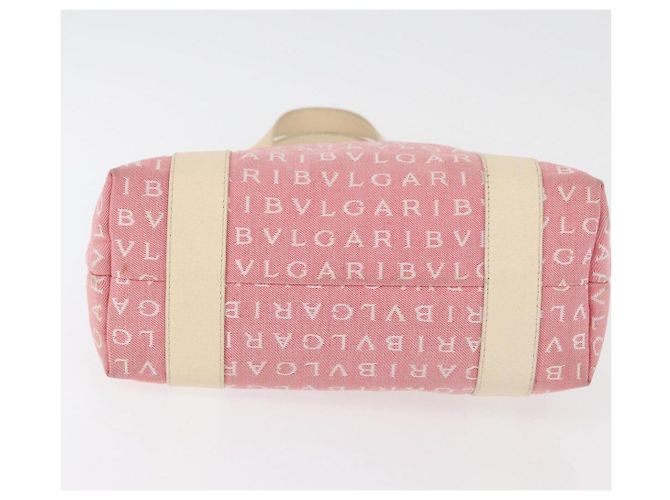 Bulgari Borsa BVLGARI Logo Mania Canvas Rosa Argento Auth 178503A - vista 5