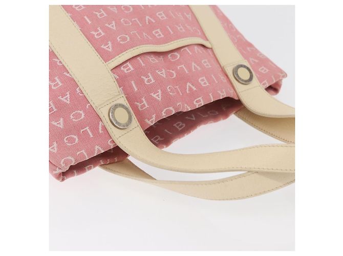 Bulgari Borsa BVLGARI Logo Mania Canvas Rosa Argento Auth 178503A - vista 6