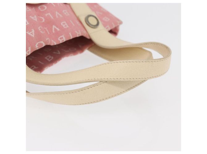 Bulgari Borsa BVLGARI Logo Mania Canvas Rosa Argento Auth 178503A - vista 7