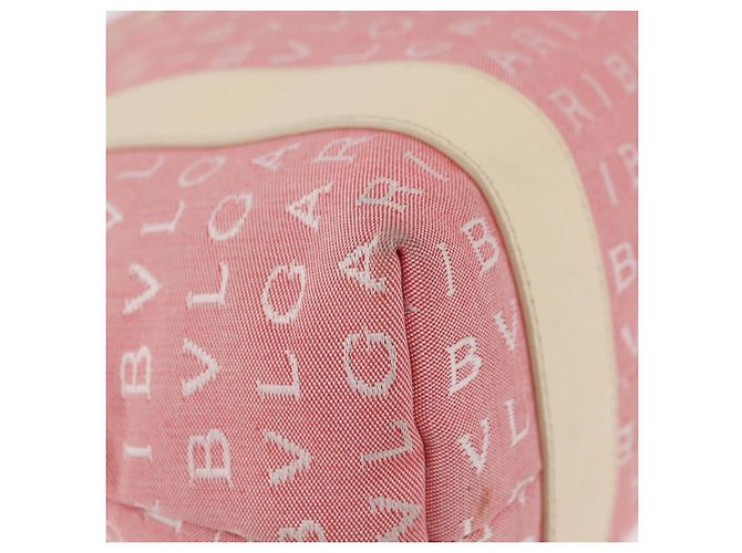 Bulgari Borsa BVLGARI Logo Mania Canvas Rosa Argento Auth 178503A - vista 9