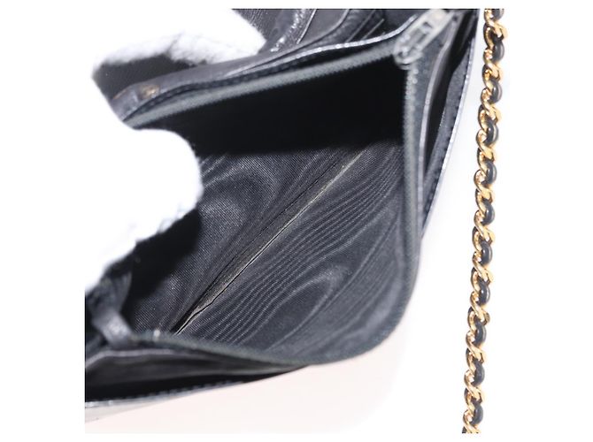 CHANEL COCO Mark Chain Shoulder Bag Pelle Vernice Nera Oro CC Auth 177451A Nero D'oro - vista 11