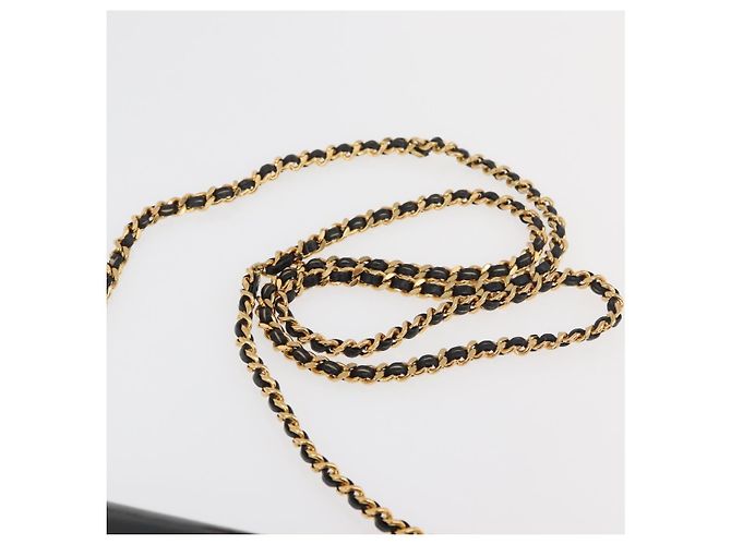 CHANEL COCO Mark Chain Shoulder Bag Pelle Vernice Nera Oro CC Auth 177451A Nero D'oro - vista 14