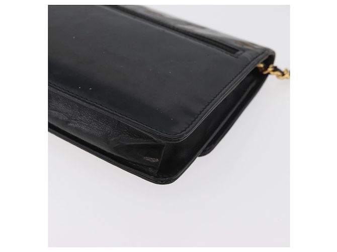 CHANEL COCO Mark Chain Shoulder Bag Pelle Vernice Nera Oro CC Auth 177451A Nero D'oro - vista 17