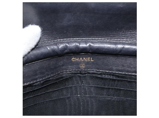 CHANEL COCO Mark Chain Shoulder Bag Pelle Vernice Nera Oro CC Auth 177451A Nero D'oro - vista 20