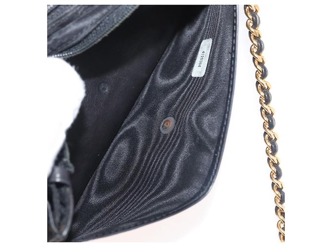 CHANEL COCO Mark Chain Shoulder Bag Pelle Vernice Nera Oro CC Auth 177451A Nero D'oro - vista 24