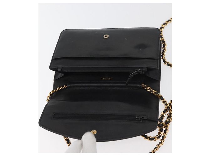 CHANEL COCO Mark Chain Shoulder Bag Pelle Vernice Nera Oro CC Auth 177451A Nero D'oro - vista 9