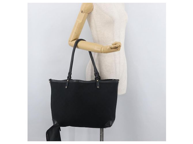 GUCCI Tote Bag Canvas Schwarz Gold 247209 Auth 178246 Golden - Ansicht 23