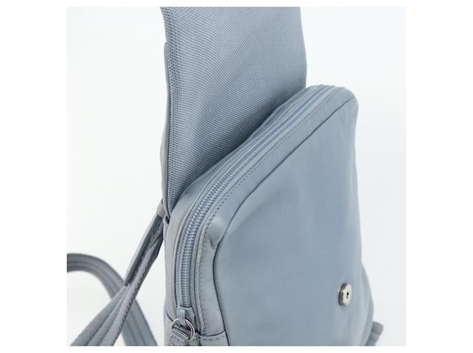 PRADA Rucksack Leder Hellblau Silber Auth BA12406A - Ansicht 10