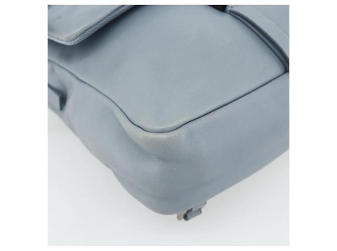 PRADA Rucksack Leder Hellblau Silber Auth BA12406A - Ansicht 15