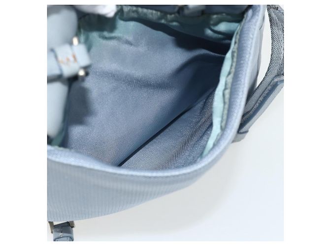 PRADA Rucksack Leder Hellblau Silber Auth BA12406A - Ansicht 26