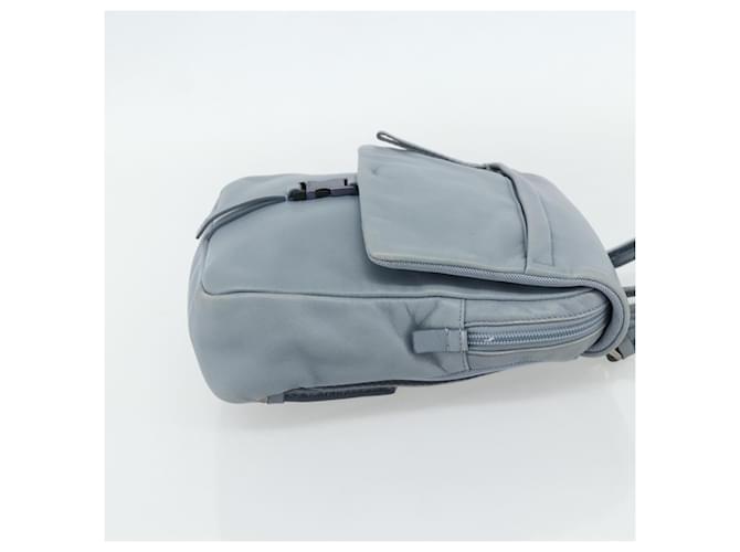 PRADA Rucksack Leder Hellblau Silber Auth BA12406A - Ansicht 4
