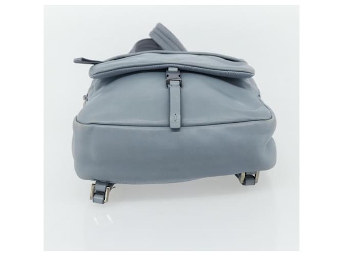 PRADA Rucksack Leder Hellblau Silber Auth BA12406A - Ansicht 5