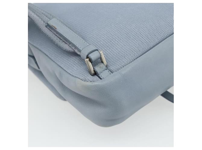 PRADA Rucksack Leder Hellblau Silber Auth BA12406A - Ansicht 9