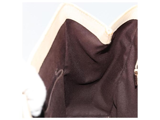 Borsa a Mano GUCCI GG Canvas Pelle Beige Oro 120895 Auth 177265 D'oro - vista 19