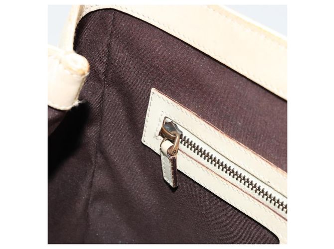 Borsa a Mano GUCCI GG Canvas Pelle Beige Oro 120895 Auth 177265 D'oro - vista 20