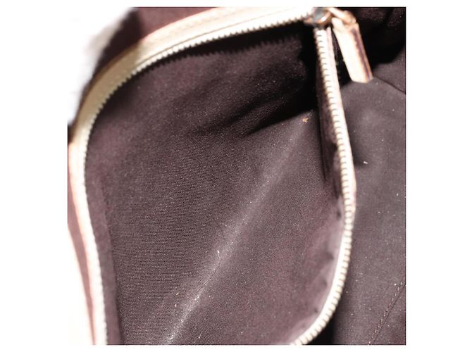 Borsa a Mano GUCCI GG Canvas Pelle Beige Oro 120895 Auth 177265 D'oro - vista 21