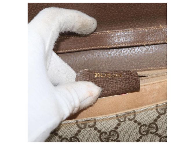 Borsa a Spalla GUCCI GG Supreme PVC Beige Oro 904 02 050 Auth bs34914 D'oro - vista 12