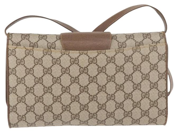 Borsa a Spalla GUCCI GG Supreme PVC Beige Oro 904 02 050 Auth bs34914 D'oro - vista 2