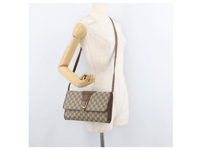 Borsa a Spalla GUCCI GG Supreme PVC Beige Oro 904 02 050 Auth bs34914 D'oro - vista 23