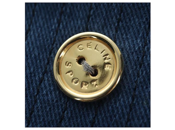 Céline Falda CELINE Denim Azul Oro Auth 177454V Dorado - vista 4