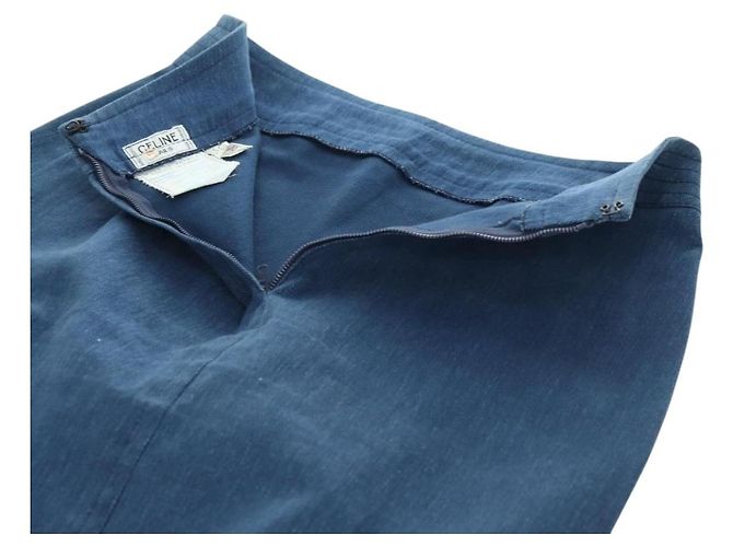 Céline Falda CELINE Denim Azul Oro Auth 177454V Dorado - vista 5