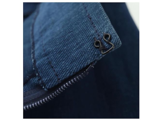 Céline Falda CELINE Denim Azul Oro Auth 177454V Dorado - vista 6