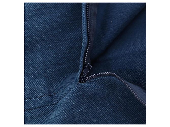 Céline Falda CELINE Denim Azul Oro Auth 177454V Dorado - vista 7